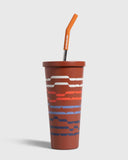 24 oz Insulated Steel Straw Tumbler: Rainstorm - Fish