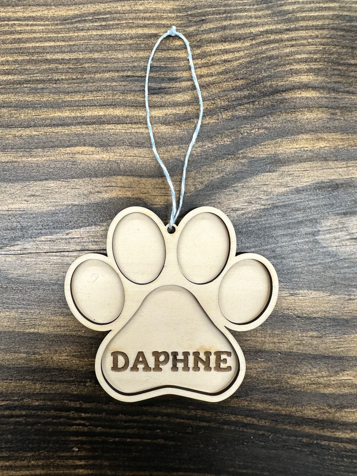 Pet Name Wood Ornament