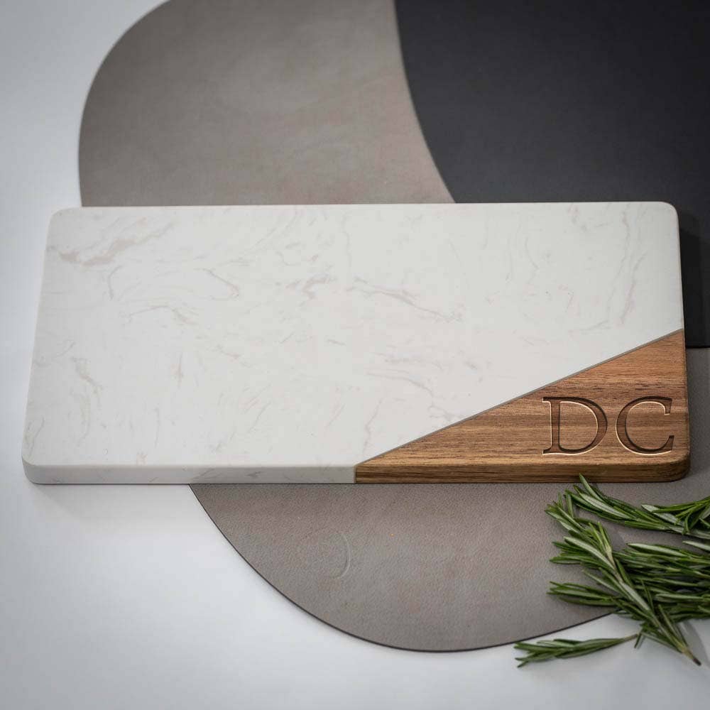 Marble and Wood Serving Board