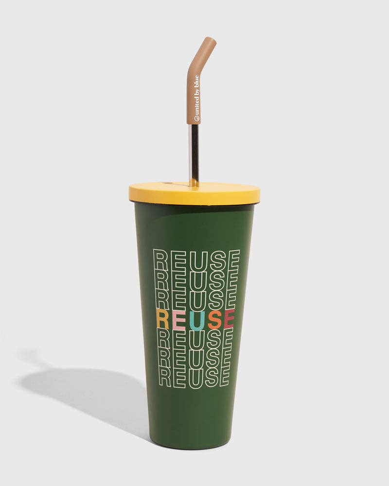 24 oz Insulated Steel Straw Tumbler: Rainstorm - Fish