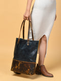 Blue Women's Leather Tote