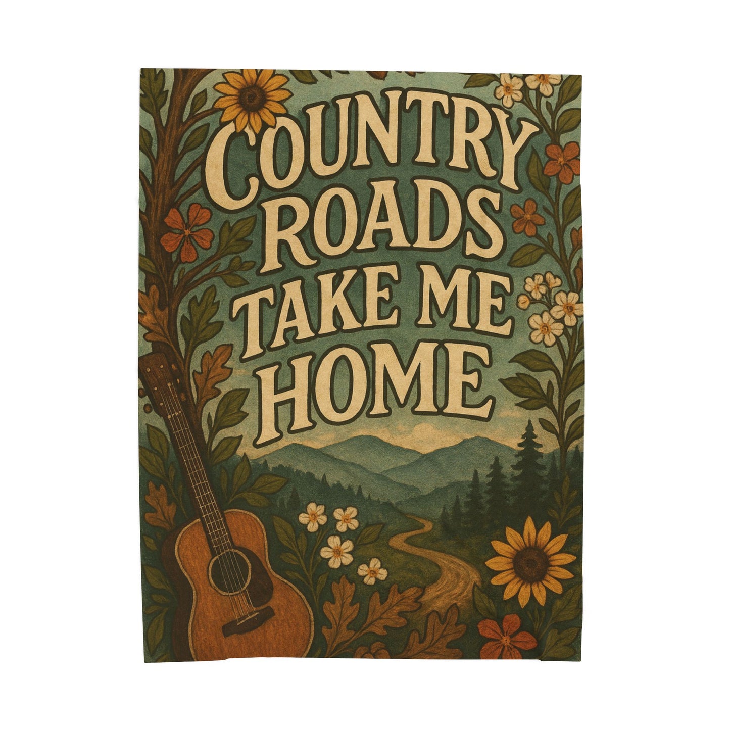 Country Roads Take Me Home - Velveteen Plush Blanket