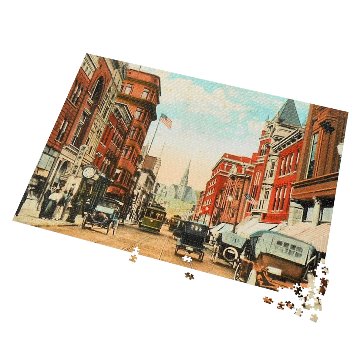 Vintage Baltimore Street Jigsaw Puzzle with Tin