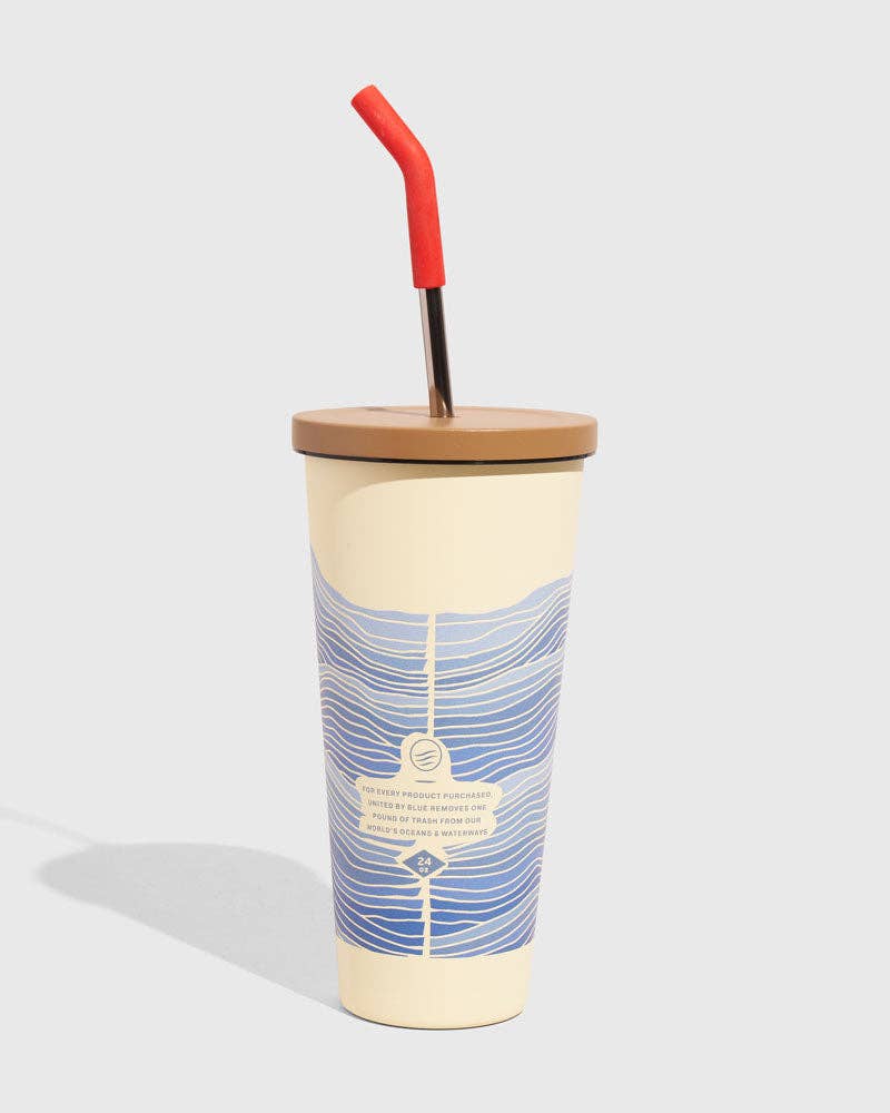 24 oz Insulated Steel Straw Tumbler: Seafoam
