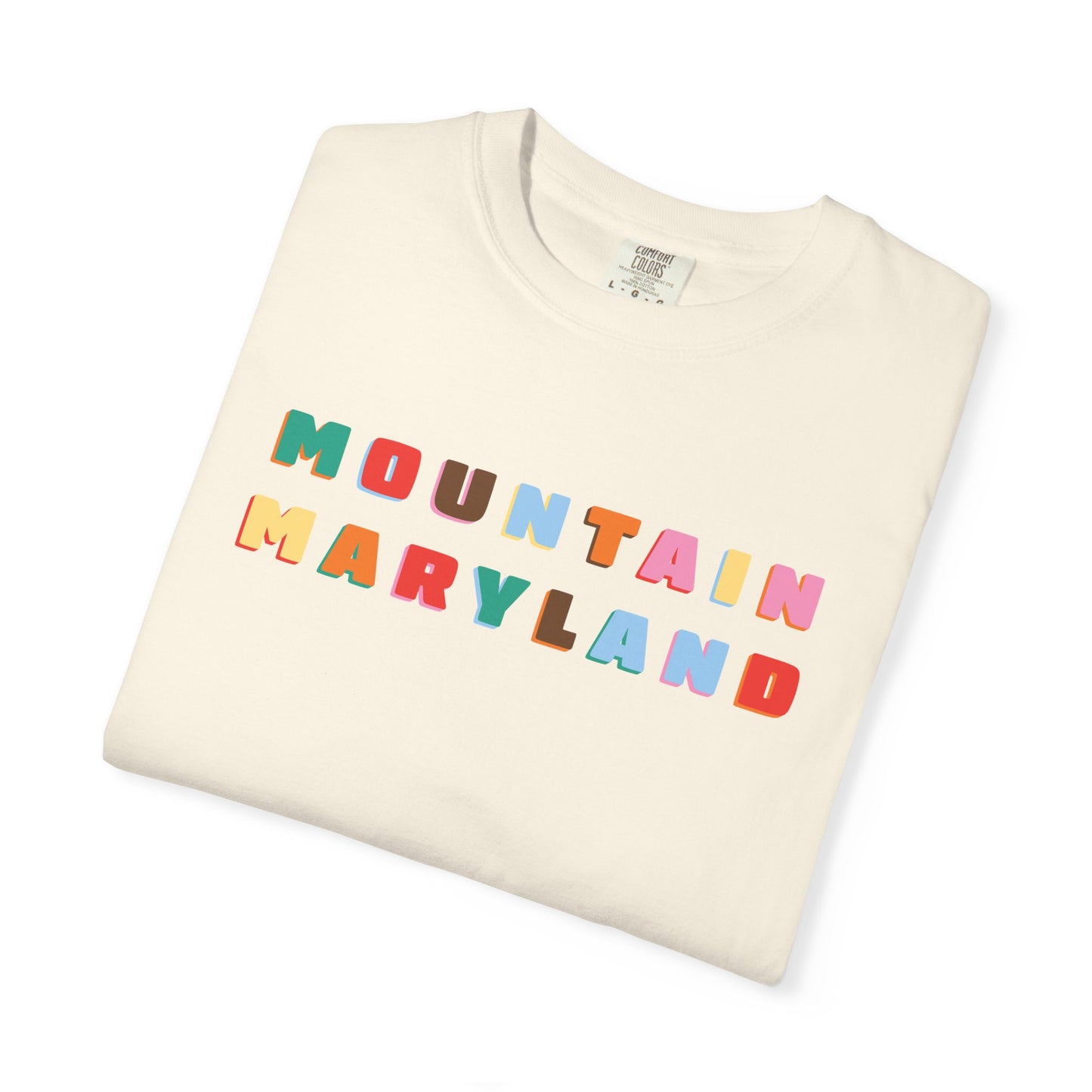 Mountain Maryland Colorblock T-Shirt — Retro Multicolor Tee