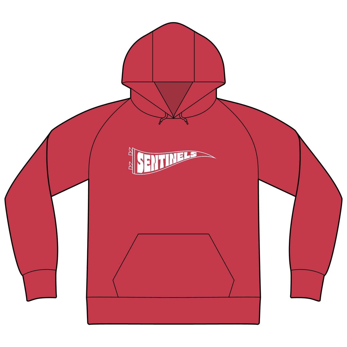 Sentinels Pennant - Raglan Hooded Sweatshirt