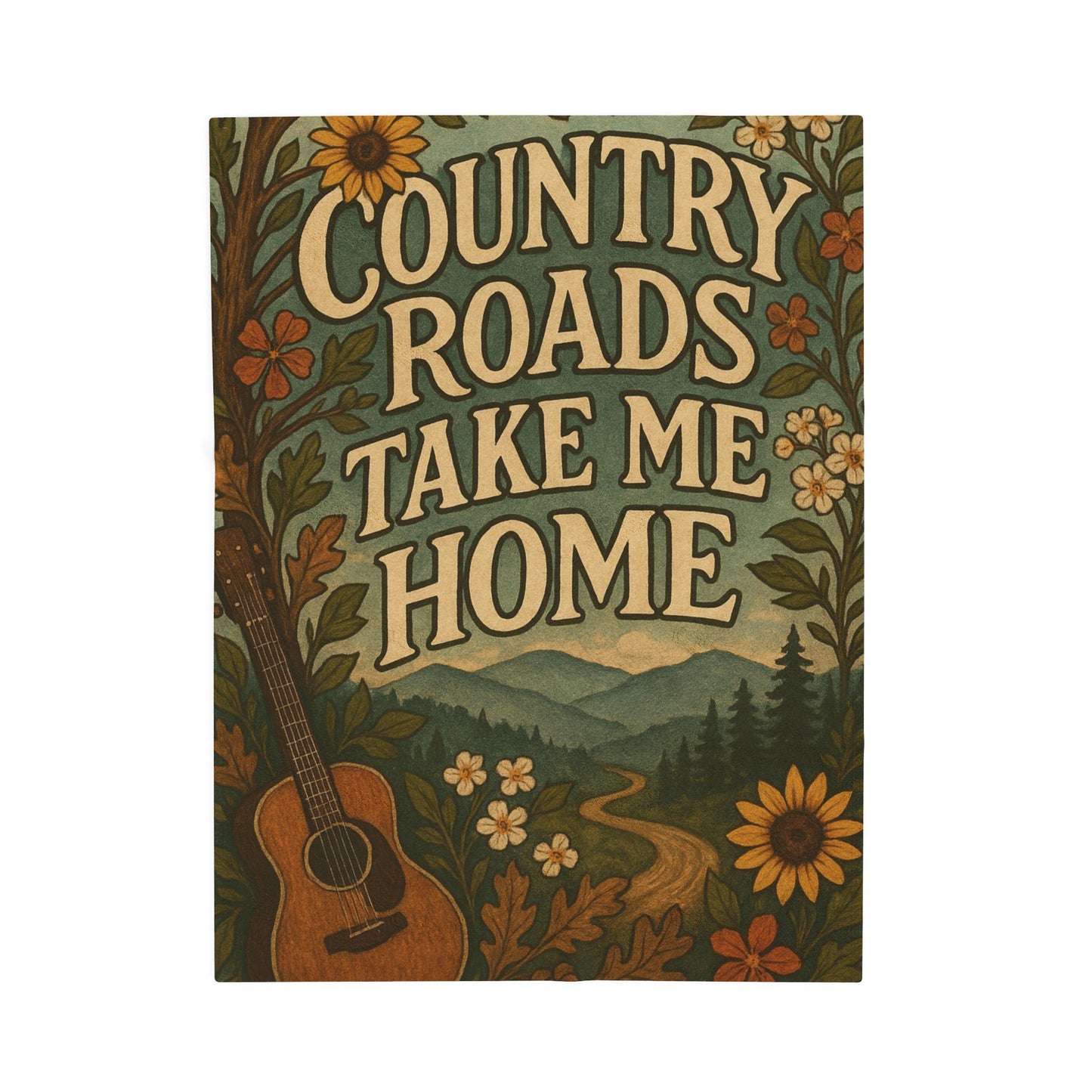 Country Roads Take Me Home - Velveteen Plush Blanket
