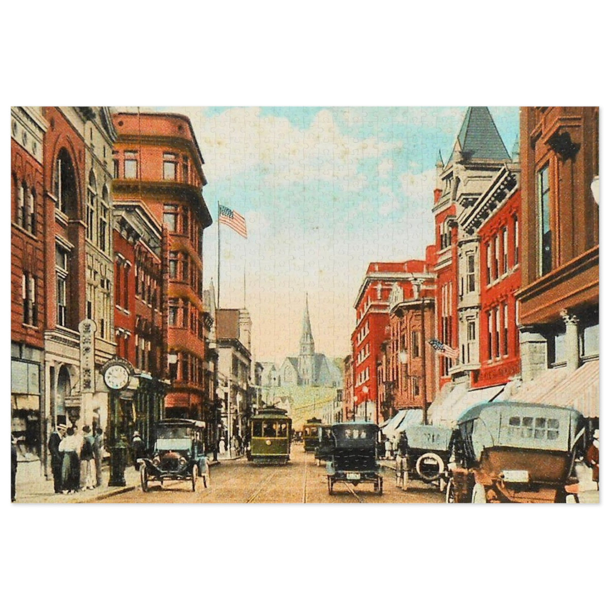 Vintage Baltimore Street Jigsaw Puzzle with Tin