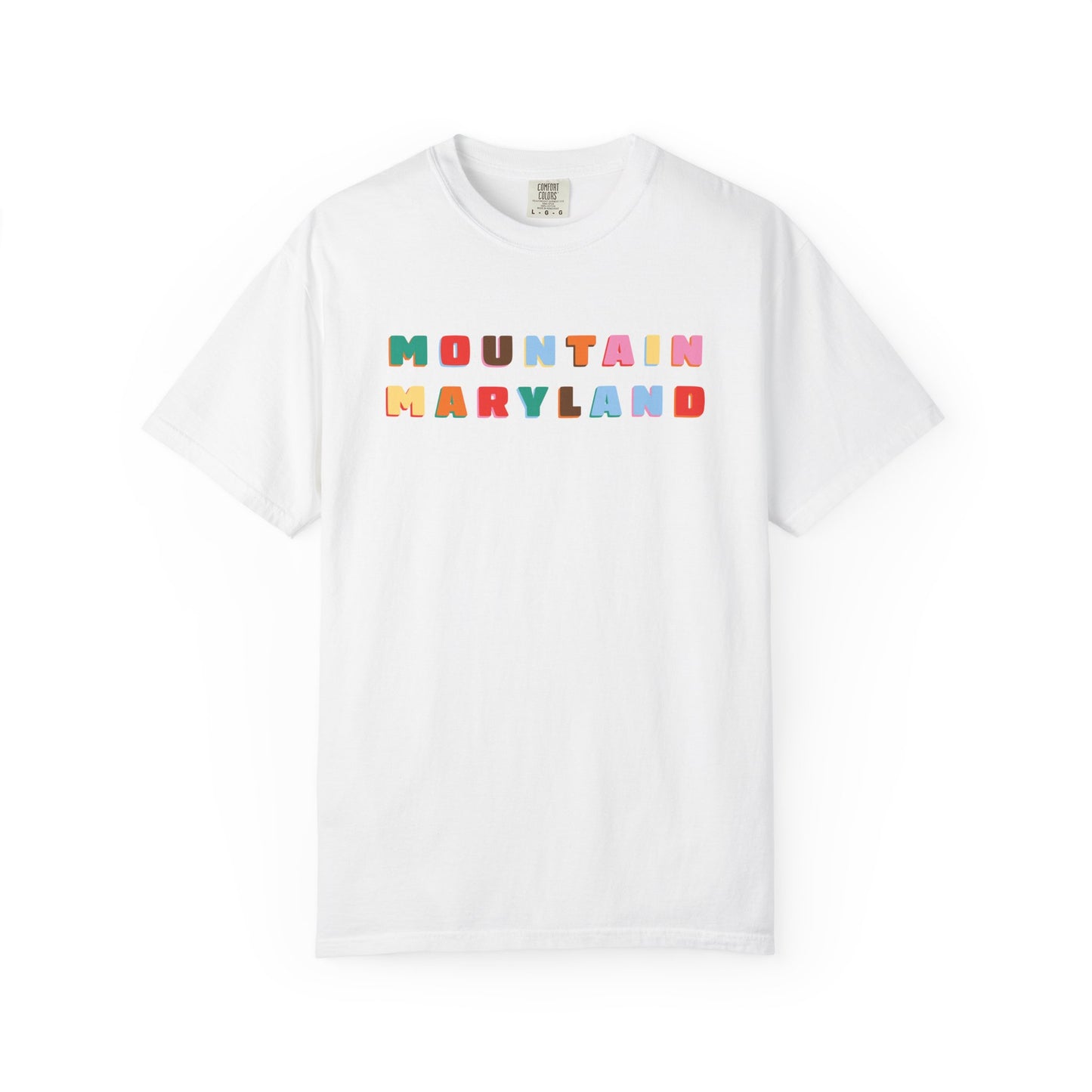 Mountain Maryland Colorblock T-Shirt — Retro Multicolor Tee