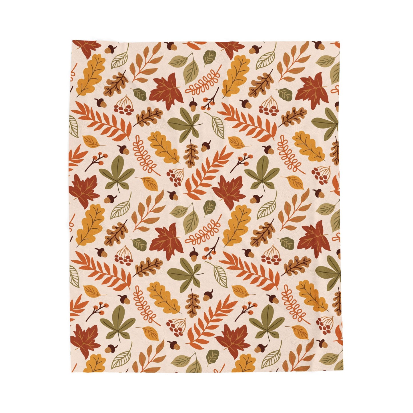 Autumn Leaves Velveteen Plush Blanket — Cozy Fall Throw