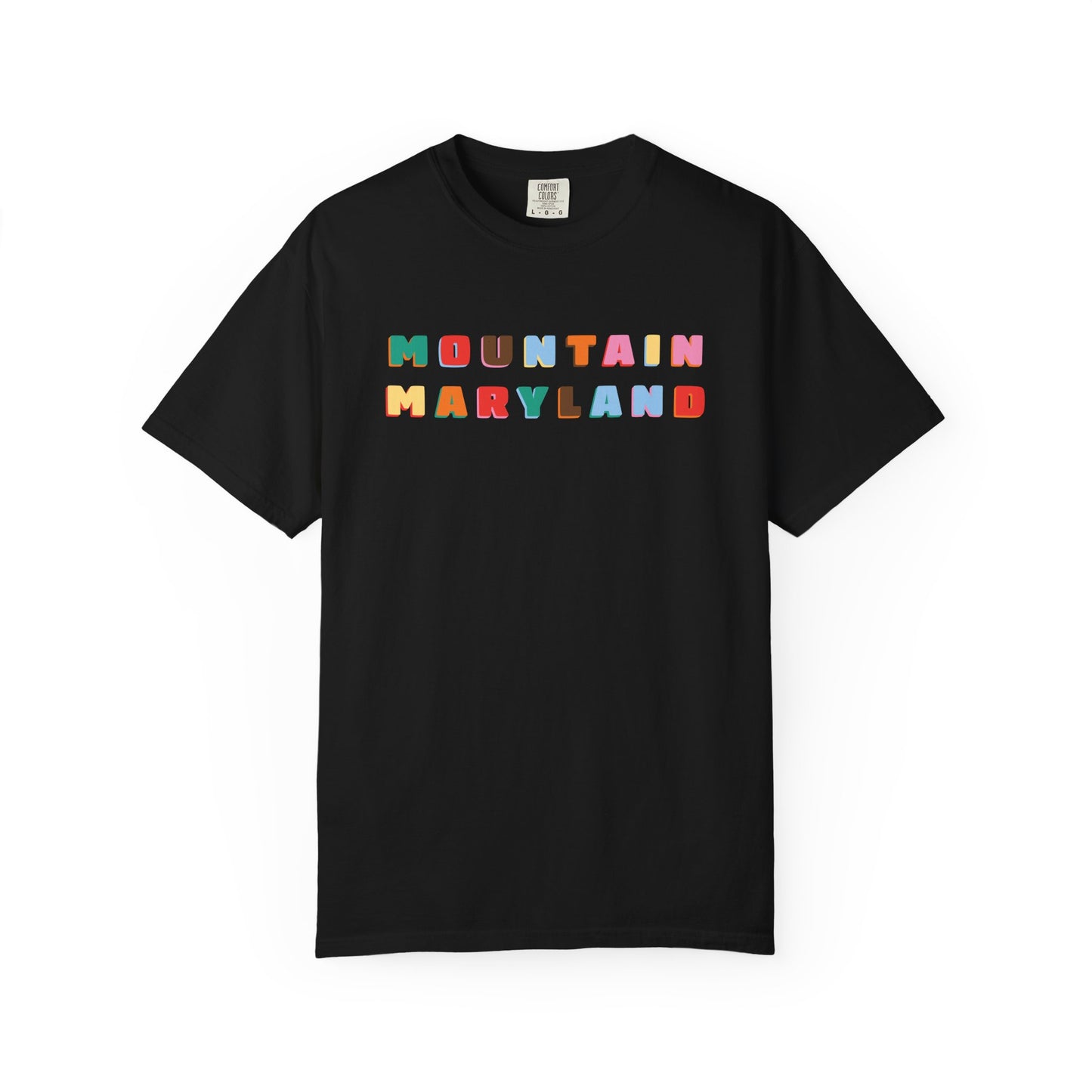 Mountain Maryland Colorblock T-Shirt — Retro Multicolor Tee