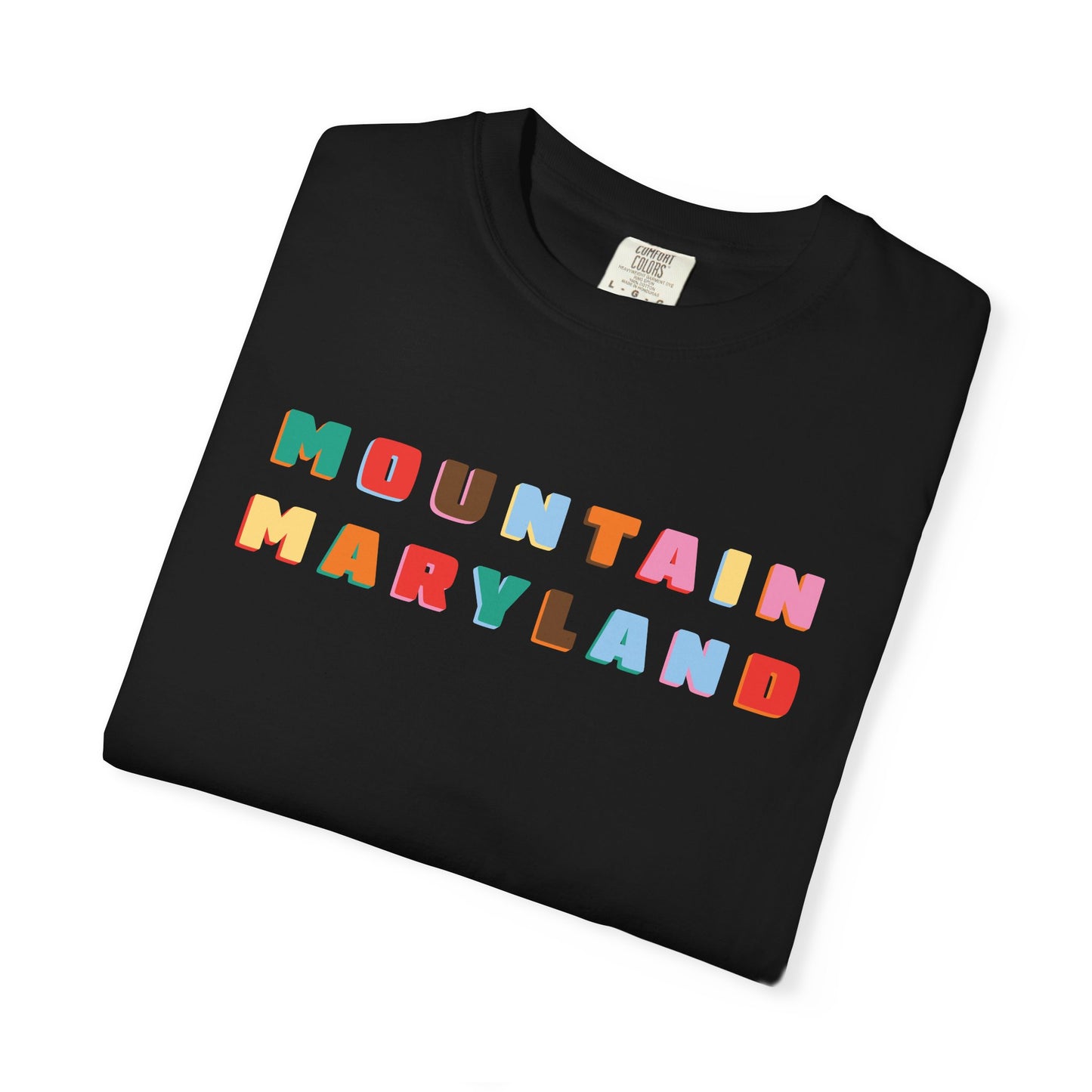 Mountain Maryland Colorblock T-Shirt — Retro Multicolor Tee
