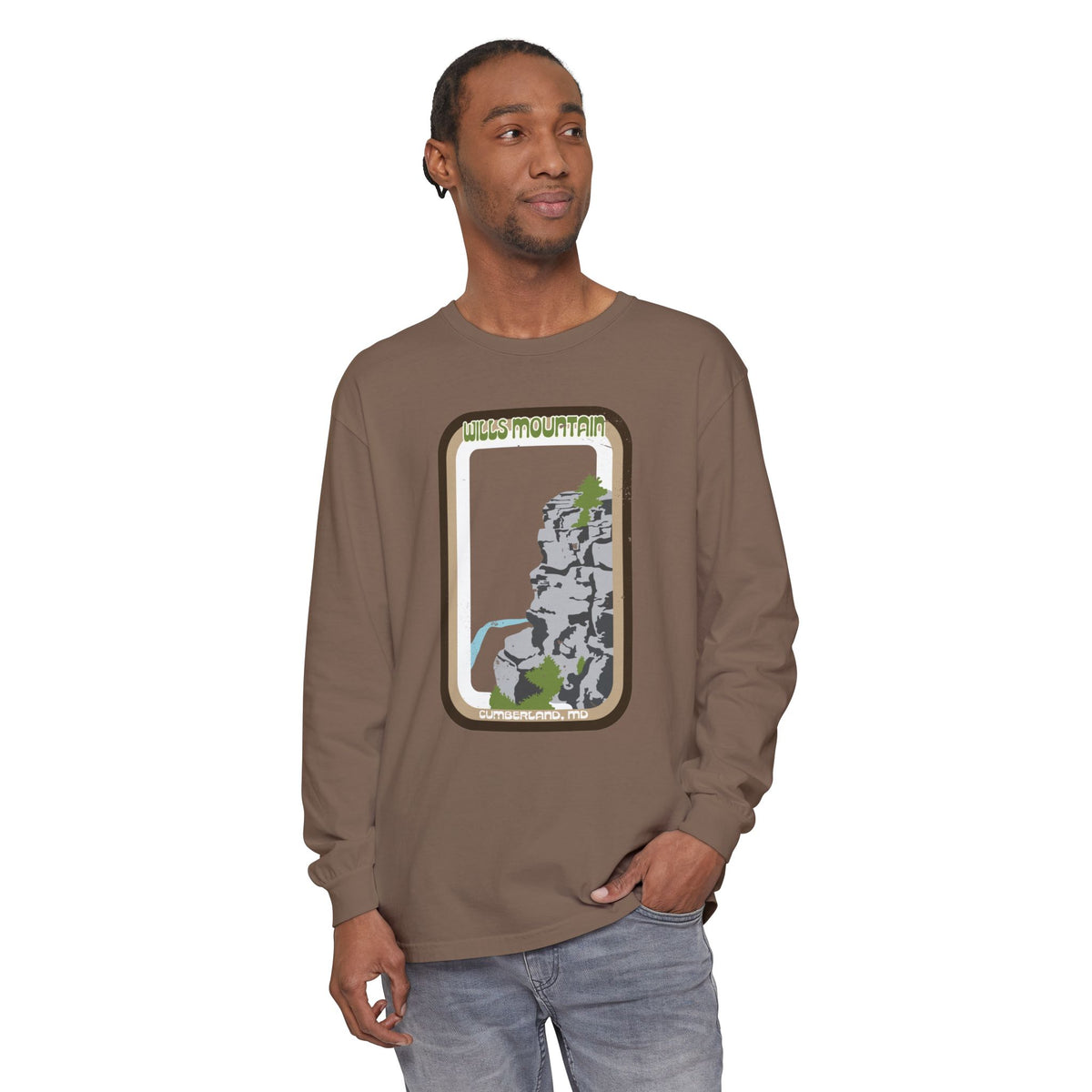 Wills Mountain - Unisex Garment-Dyed Long Sleeve T-Shirt