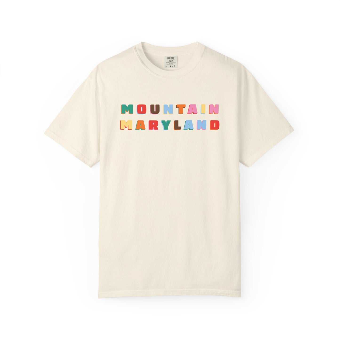 Mountain Maryland Colorblock T-Shirt — Retro Multicolor Tee