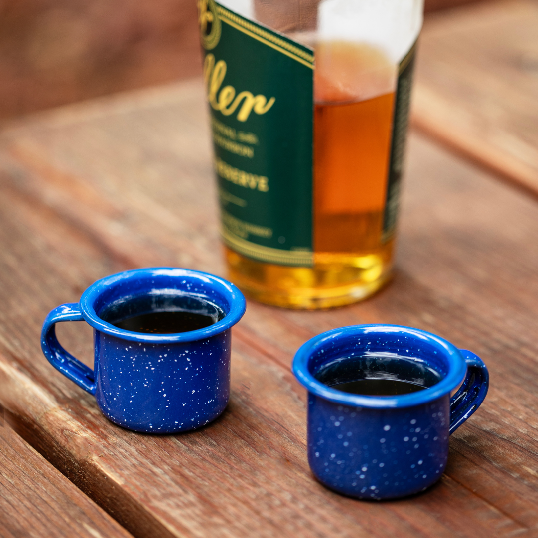 Mini Mug Shot Glasses - Blue Enamel
