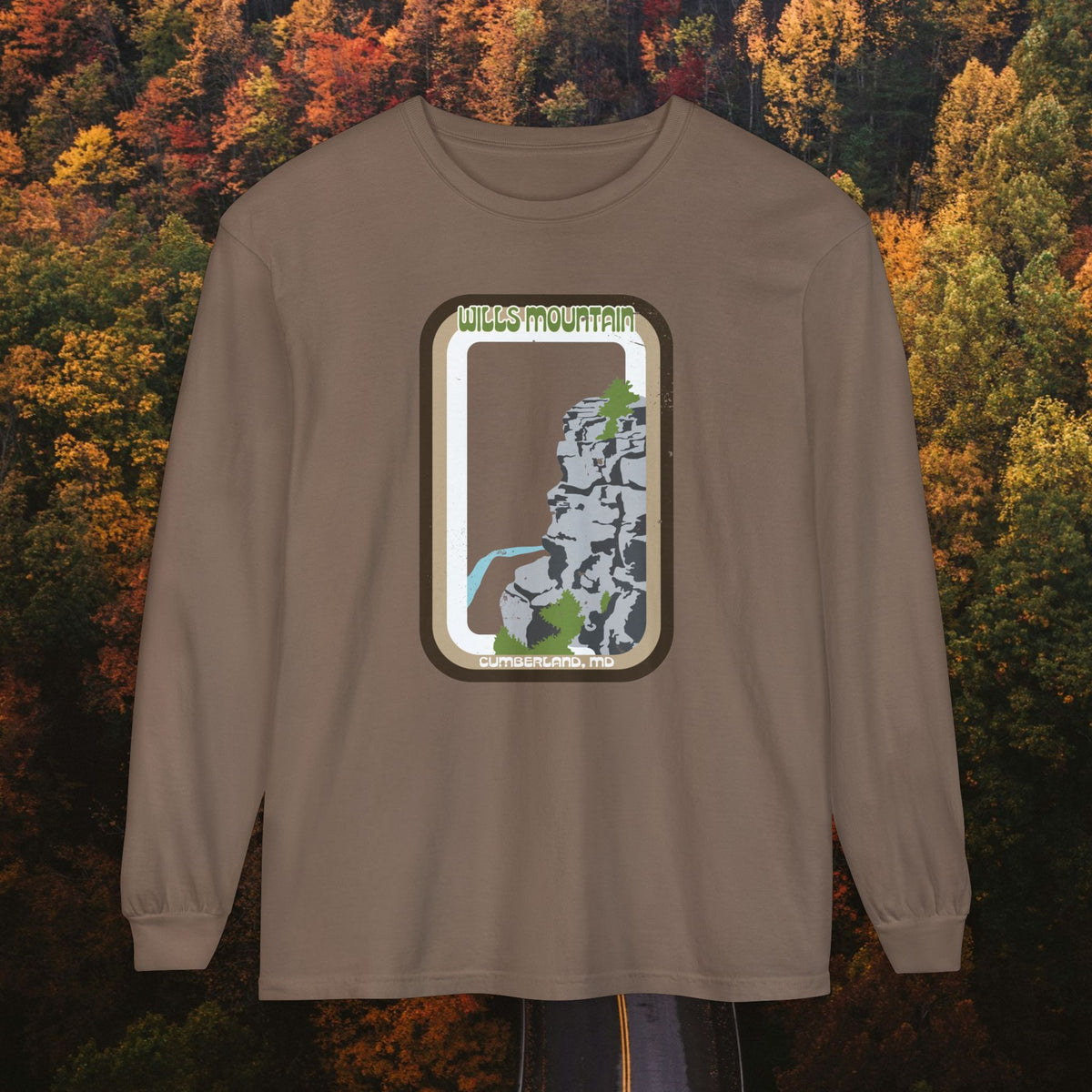 Wills Mountain - Unisex Garment-Dyed Long Sleeve T-Shirt