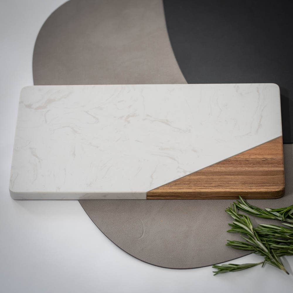 Marble and Wood Serving Board
