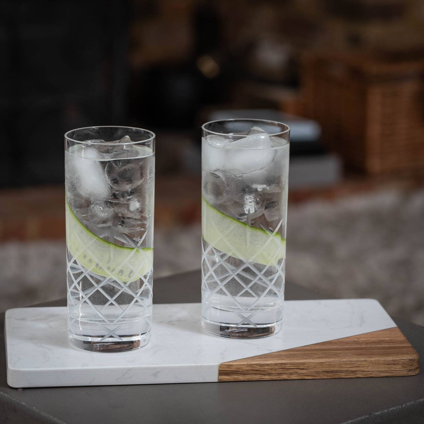 Marble and Wood Serving Board