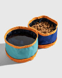 (R)evolution™ Collapsible Double Dog Bowl: Blue Colorblock