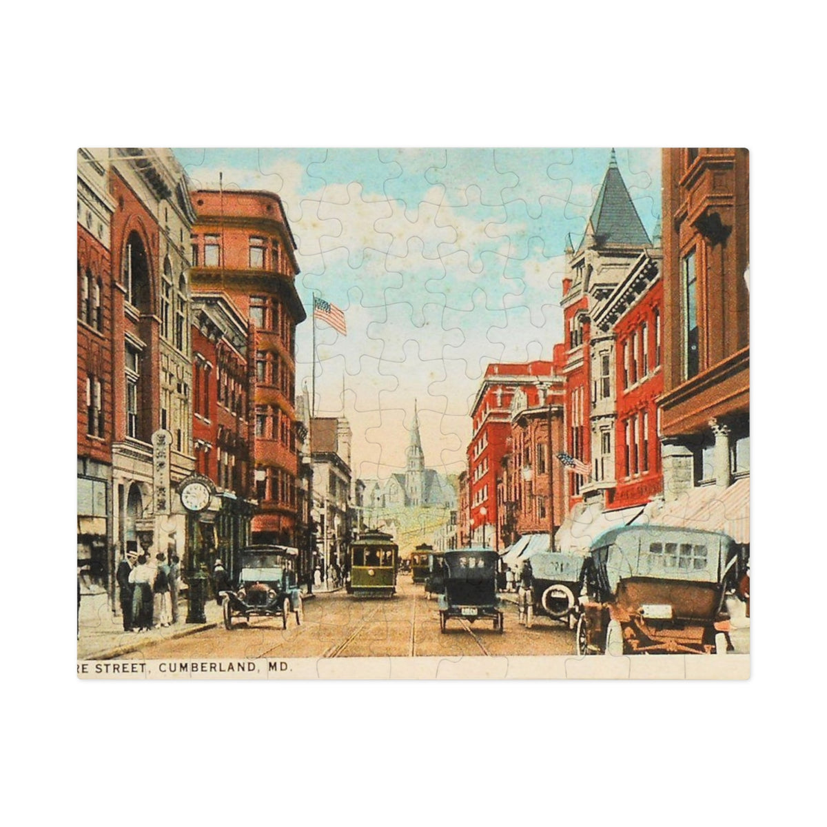 Vintage Baltimore Street Jigsaw Puzzle with Tin