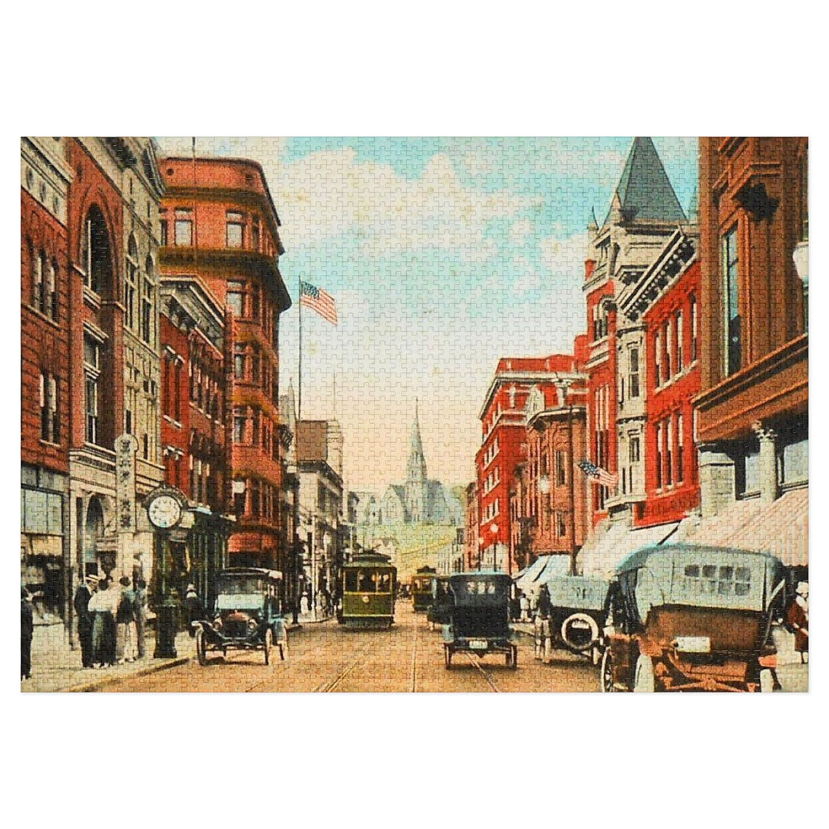 Vintage Baltimore Street Jigsaw Puzzle with Tin