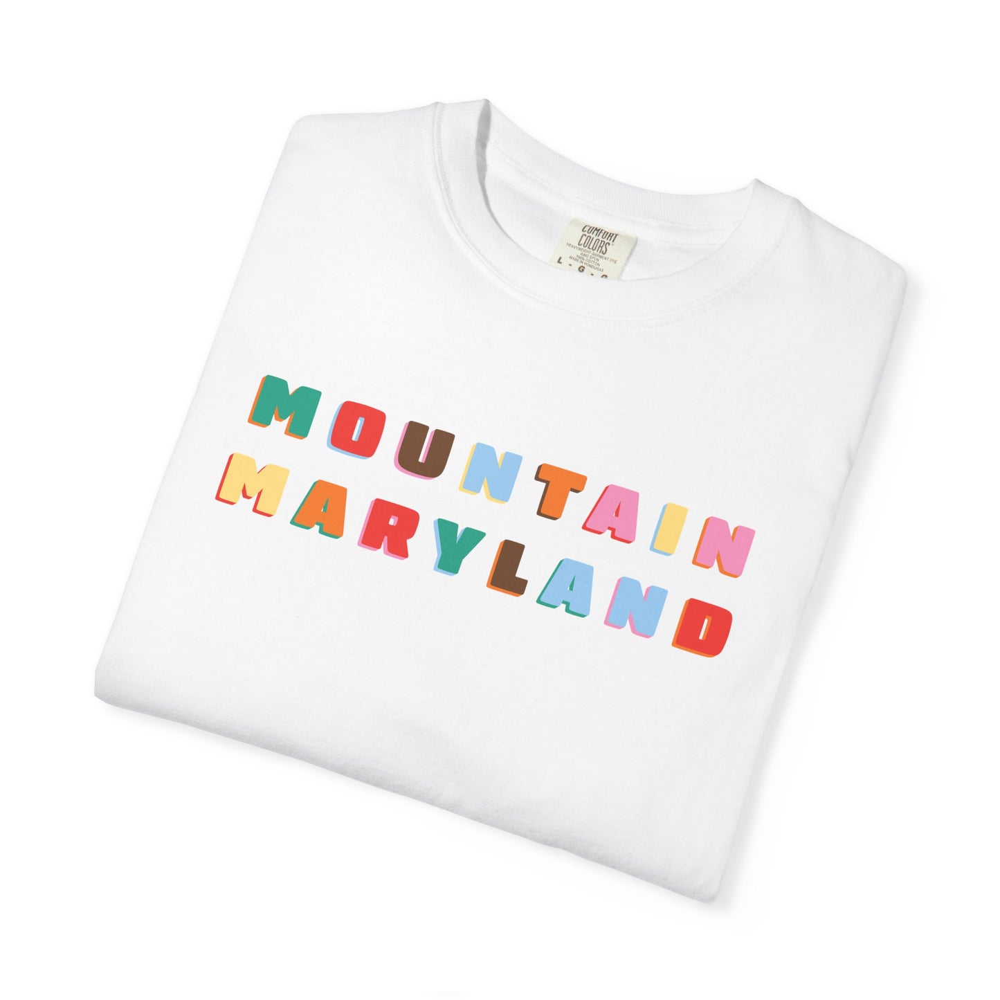 Mountain Maryland Colorblock T-Shirt — Retro Multicolor Tee