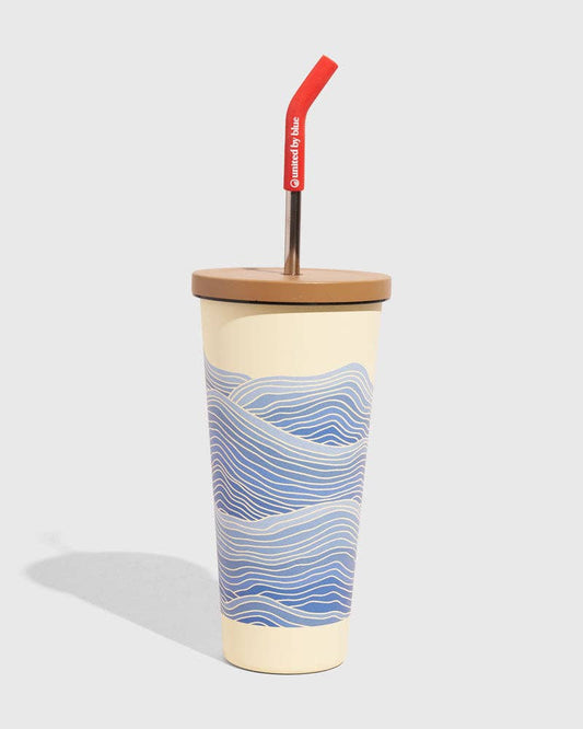 24 oz Insulated Steel Straw Tumbler: Rainstorm - Fish
