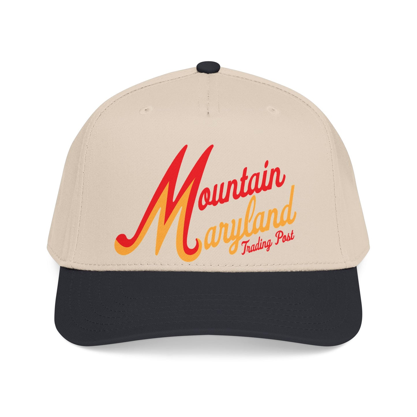 Mountain Maryland Lettermark — Retro Script Baseball Cap