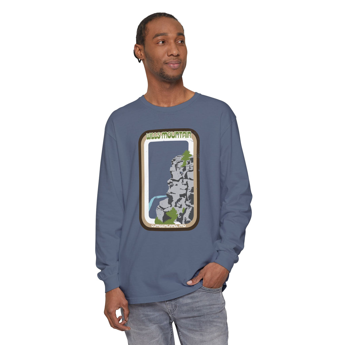 Wills Mountain - Unisex Garment-Dyed Long Sleeve T-Shirt