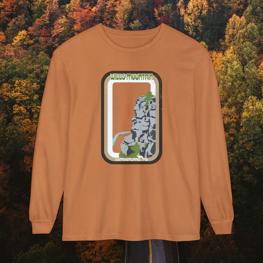 Wills Mountain - Unisex Garment-Dyed Long Sleeve T-Shirt