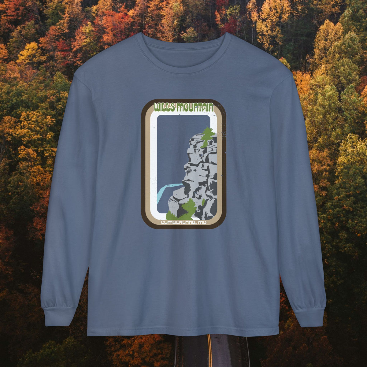 Wills Mountain - Unisex Garment-Dyed Long Sleeve T-Shirt