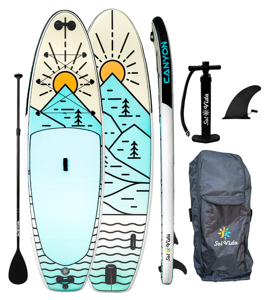 GrandSol Canyon Pack: 11' 4'' Inflatable Paddle Board + Paddle, Pump, Detachable Fin, & Carrying Case