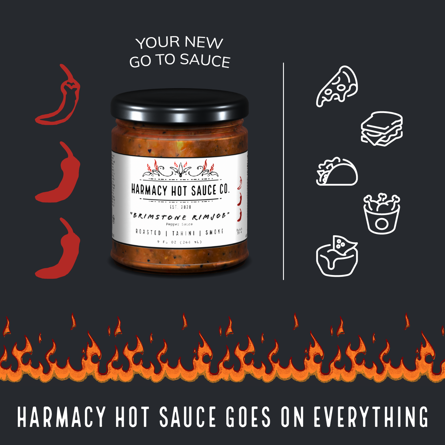 Brimstone Rimjob - Tahini & Roasted Red Pepper Sauce (9oz)