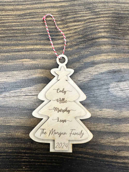 Family Tree Wood Ornament