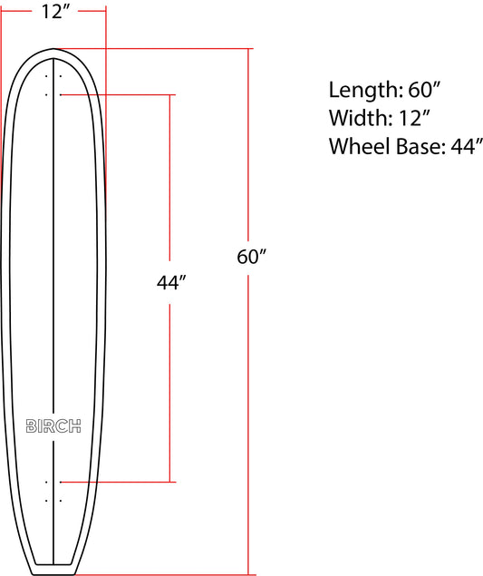 BIRCH 60" LOG Longboard Cruiser Skateboard - Complete Setup or Deck Only