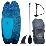GrandSol Oasis Pack: 11' 4'' Inflatable Paddle Board + Paddle, Pump, Detachable Fin, & Carrying Case