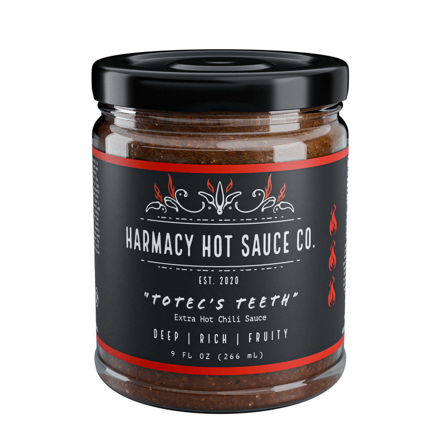 Totec's Teeth - Extra Hot Dried Chili & Plum Pepper Sauce (9oz)