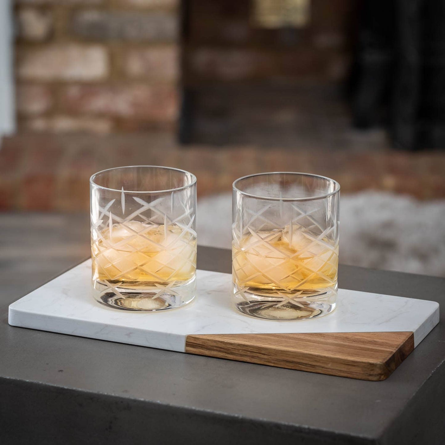 Marble and Wood Serving Board
