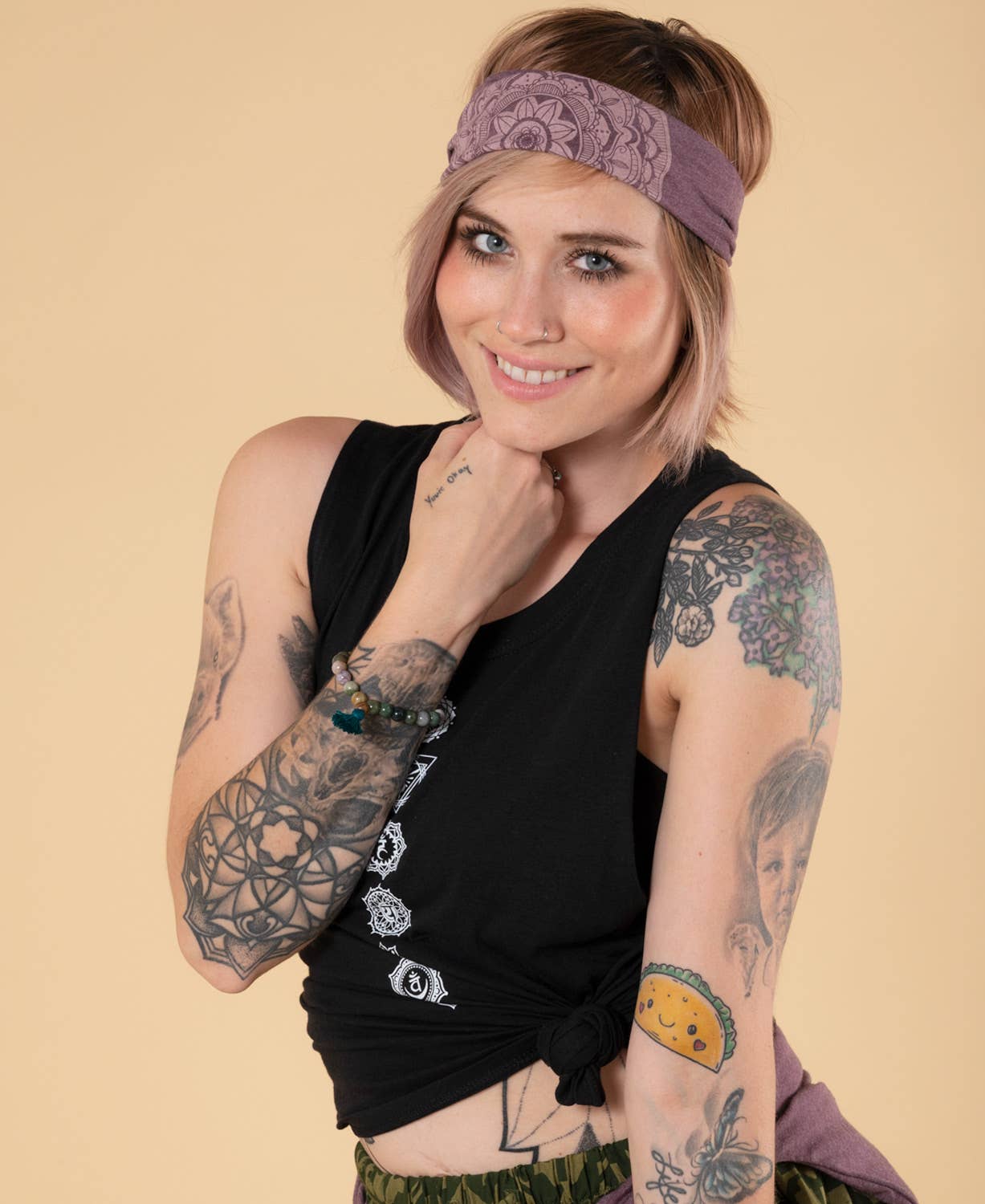 Mauve Mandala Boho Headband