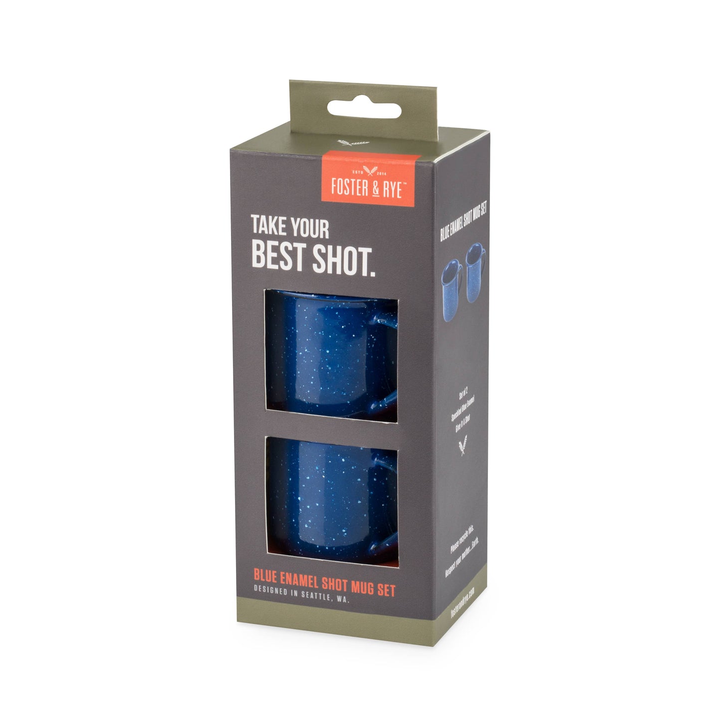 Mini Mug Shot Glasses - Blue Enamel
