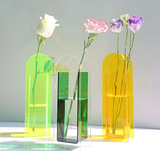 Translucent Acrylic Flower Vase: Orange