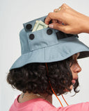 Organic Bucket Stash Hat: Tangerine