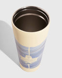 24 oz Insulated Steel Straw Tumbler: Eggshell - Waves