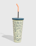 24 oz Insulated Steel Straw Tumbler: Eggshell - Waves