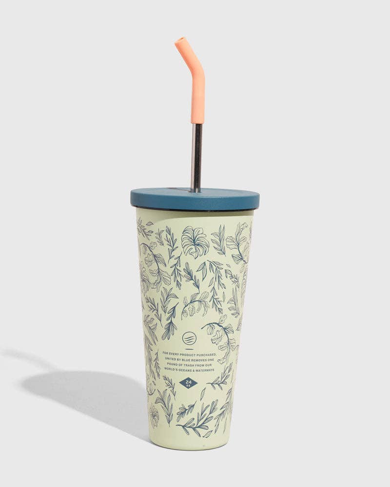 24 oz Insulated Steel Straw Tumbler: Seafoam