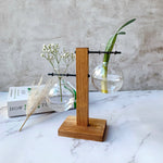 Glass Bulb Vase with Wooden Stand: One Glass
