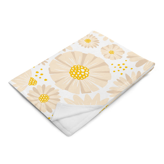 White Daisy - Throw Blanket