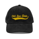 Old Line State - Black and Gold - Vintage Corduroy Cap