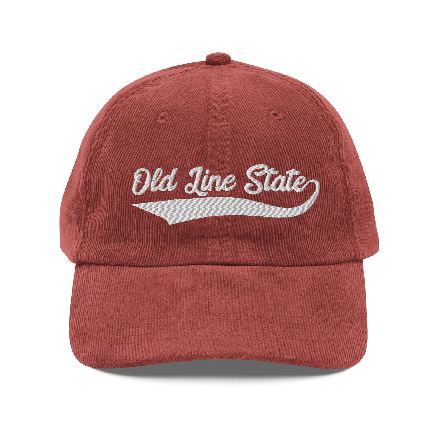 Old Line State - Red and White - Vintage Corduroy Cap